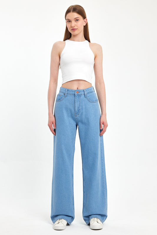 Alexandra 010 Wıde Leg Fıt Denim Pantolon 0916
