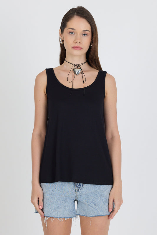 Askılı Siyah Regular Yazlık Kadın Atlet 2934