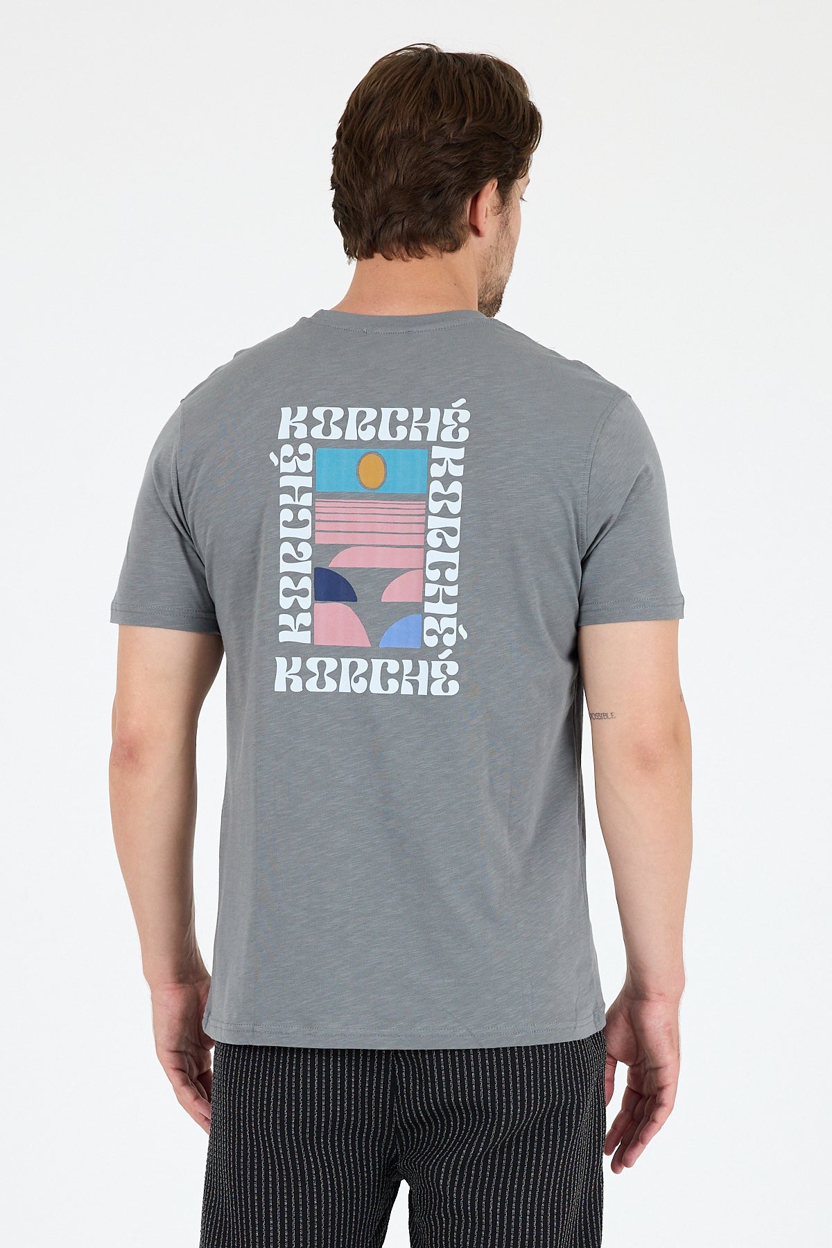 Regular Fit Pamuk Bisiklet Yaka Baskılı Penye Erkek Tişört 0005