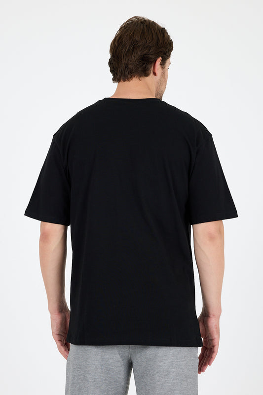 Regular Fit Pamuk Bisiklet Yaka Baskılı Penye Erkek Tişört 0024