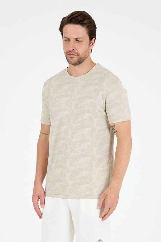 Regular Fit Pamuk Bisiklet Yaka Penye Erkek Tişört 0115