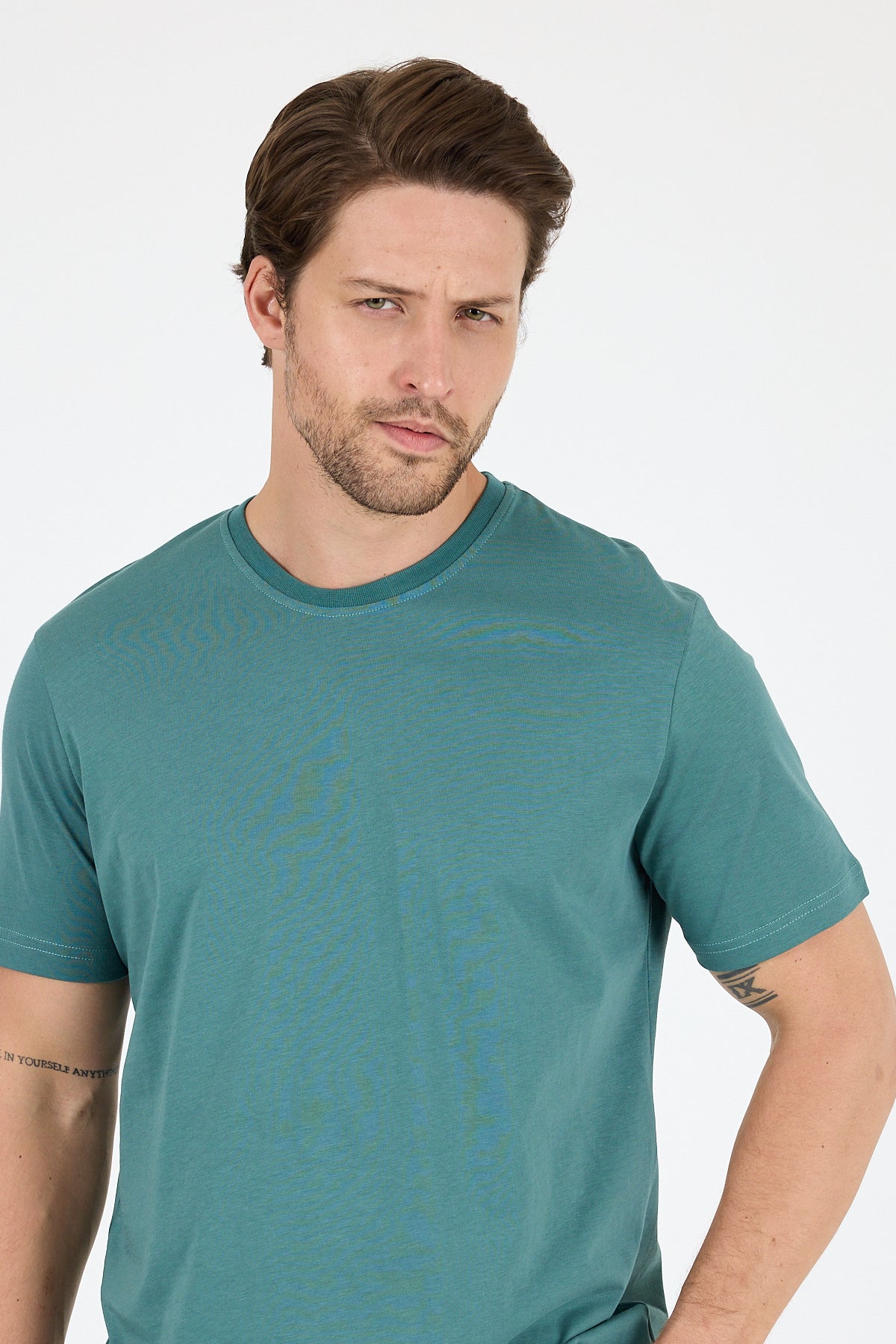 Regular Fit Pamuk Bisiklet Yaka Penye Erkek Tişört 0169_1