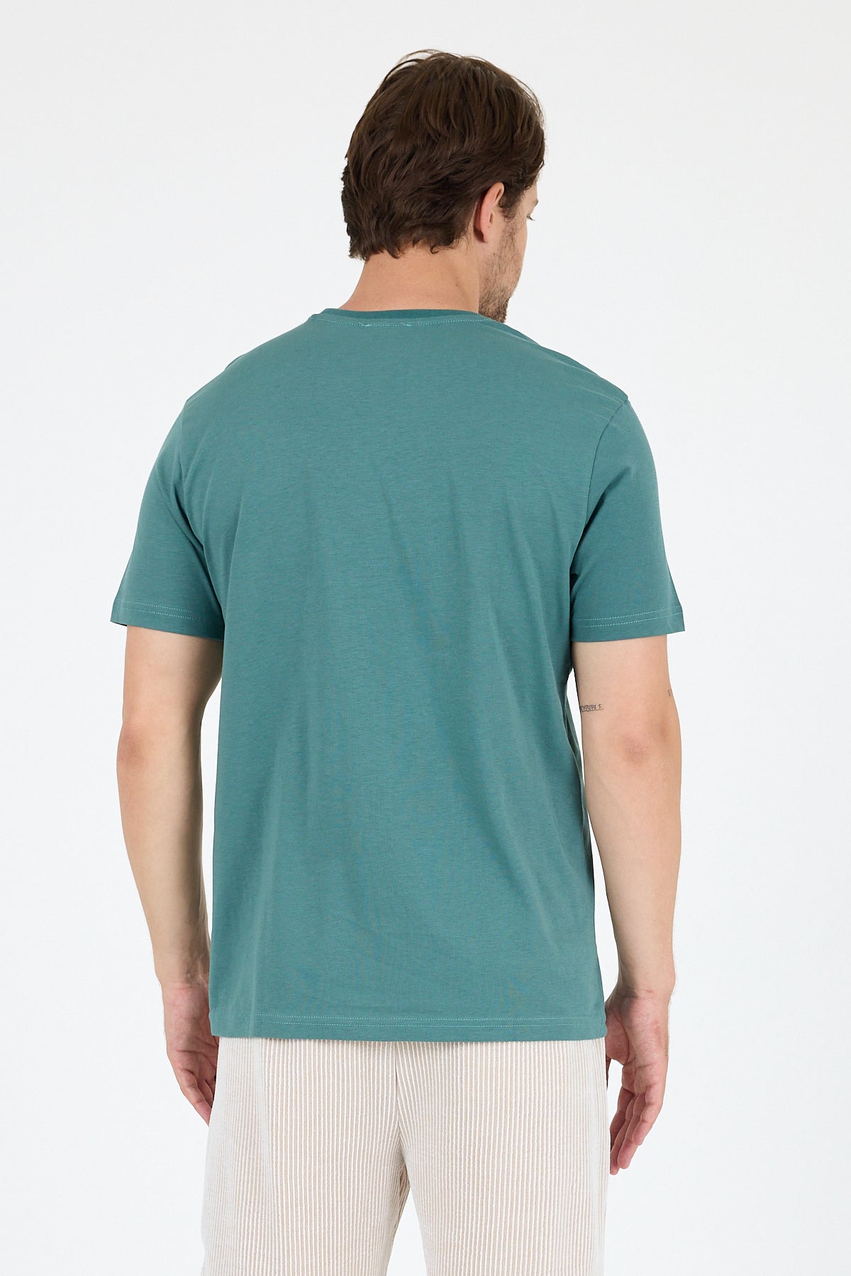 Regular Fit Pamuk Bisiklet Yaka Penye Erkek Tişört 0169_1