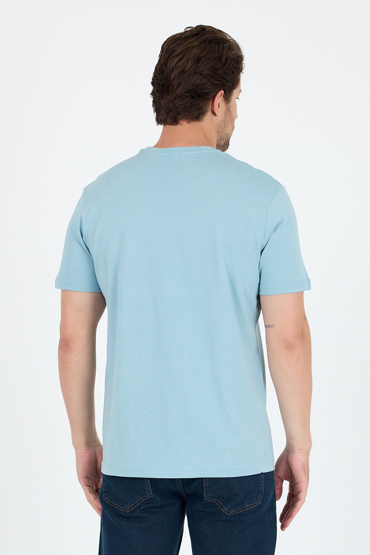 Regular Fit Pamuk Bisiklet Yaka Penye Erkek Tişört 0169_1