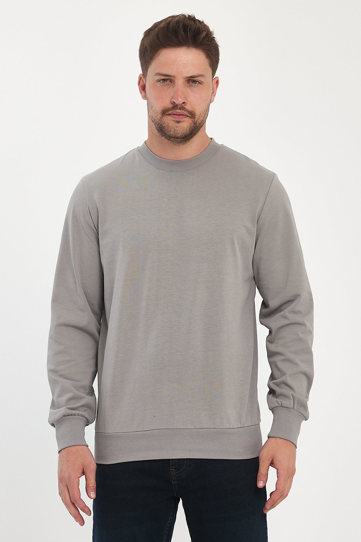 Men's Crew Neck Long Sleeve Sweat T-shirt 002906