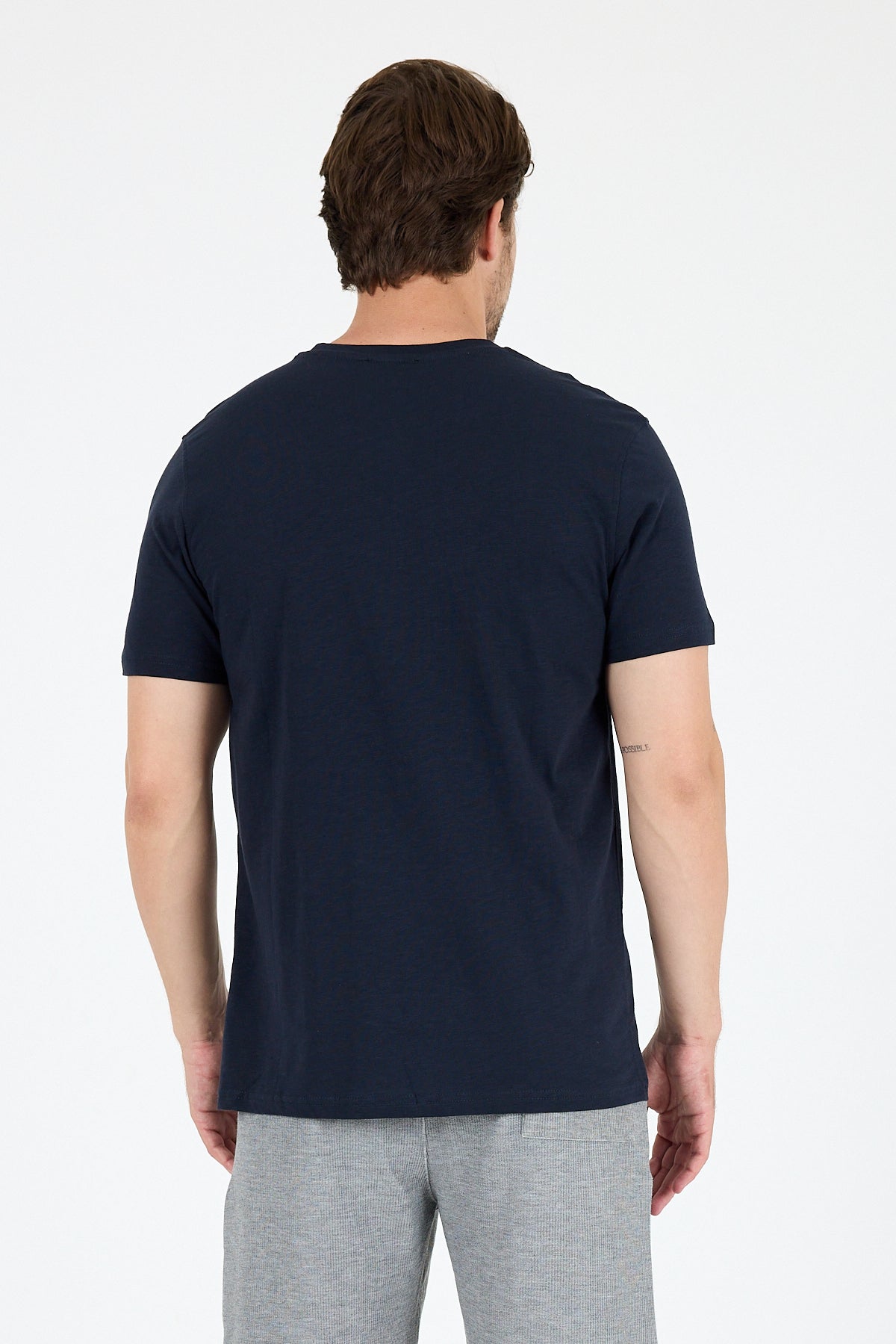 Regular Fit Pamuk Bisiklet Yaka Baskılı Penye Erkek Tişört 0008