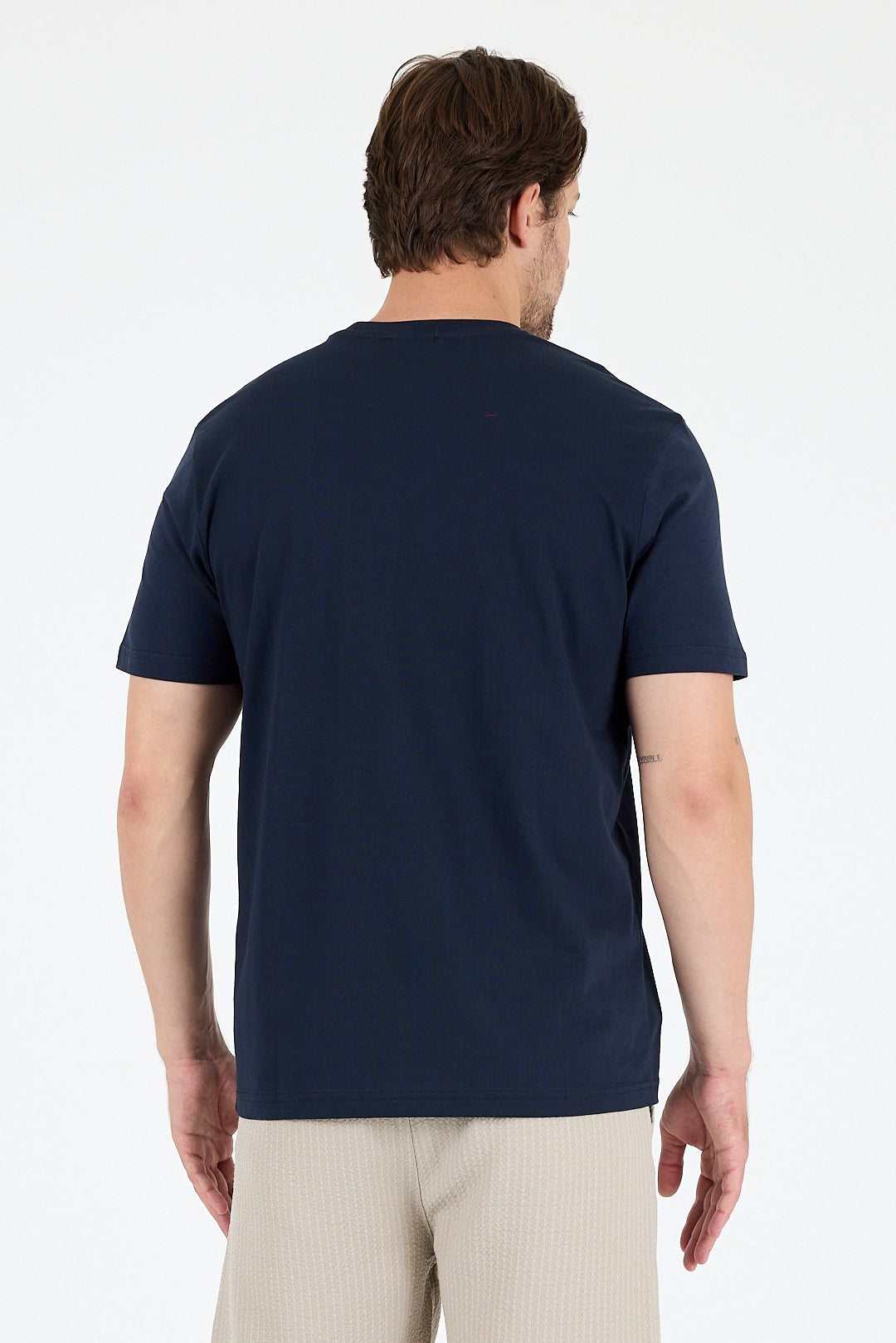 Regular Fit Pamuk Bisiklet Yaka Penye Erkek Tişört 0169_1