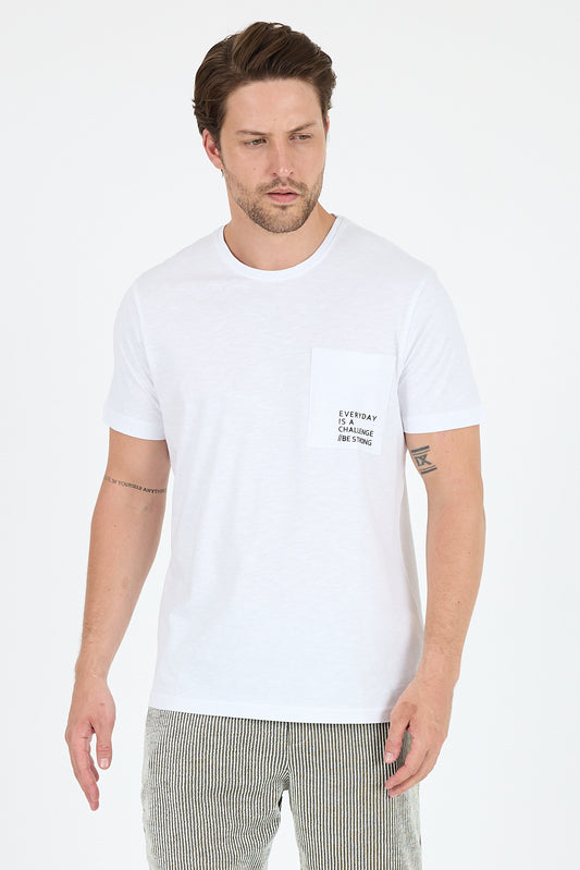 Regular Fit Pamuk Bisiklet Yaka Penye Erkek Tişört 0068