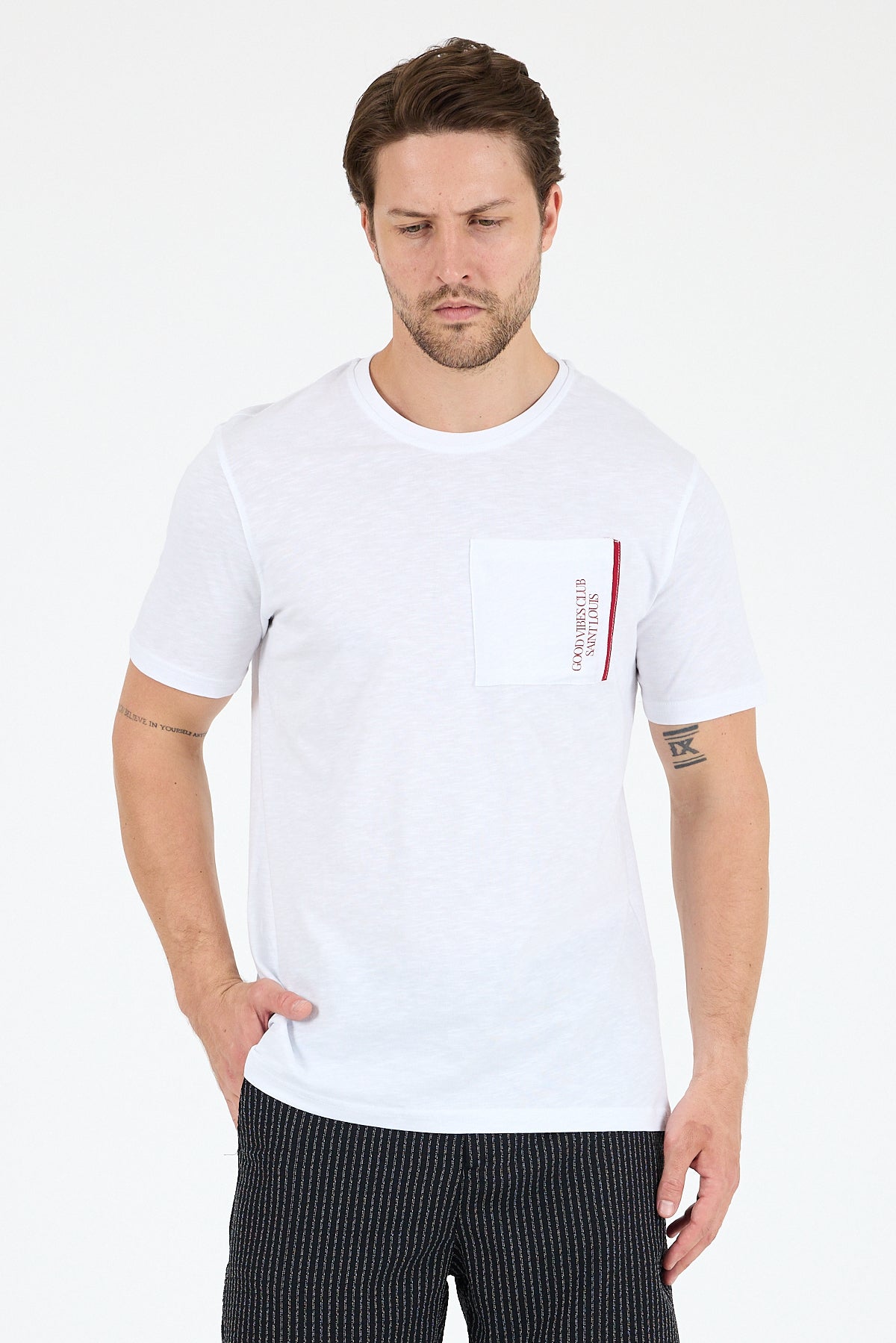 Regular Fit Pamuk Bisiklet Yaka Baskılı Penye Erkek Tişört 0025
