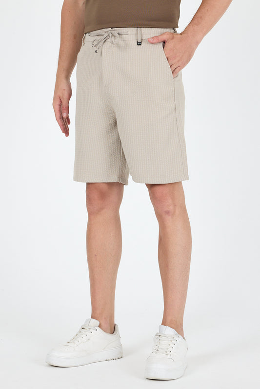 Erkek Çizgili Cepli Yazlık Şort Rahat Kalıp Spor ve Günlük 2314