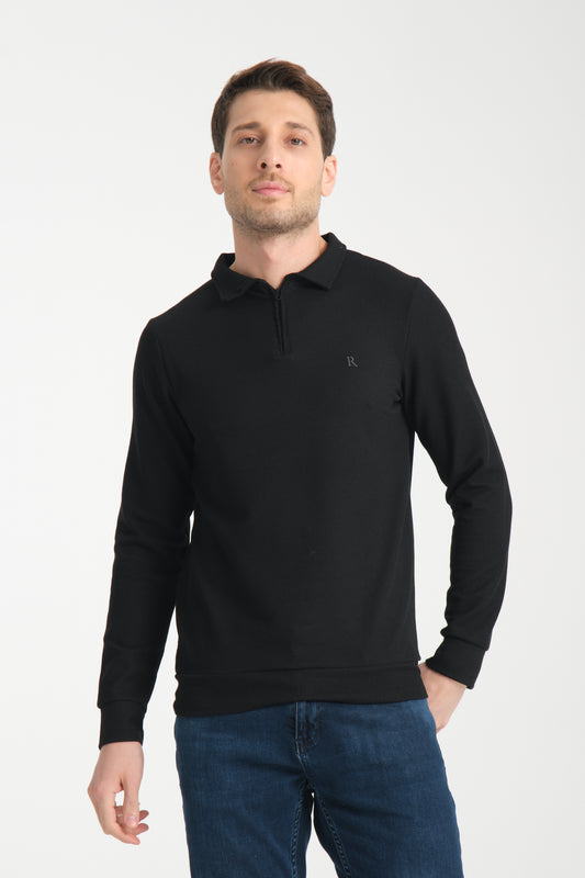 Erkek Yarım Fermuarlı Uzun Kol Sweatshirt 7702