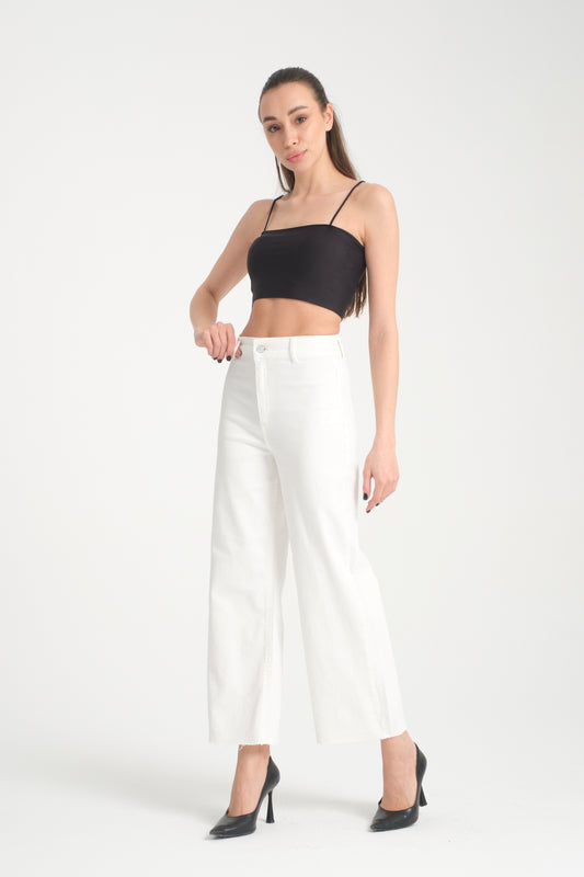 Kadın Bol Paça Denim Pantolon 6663