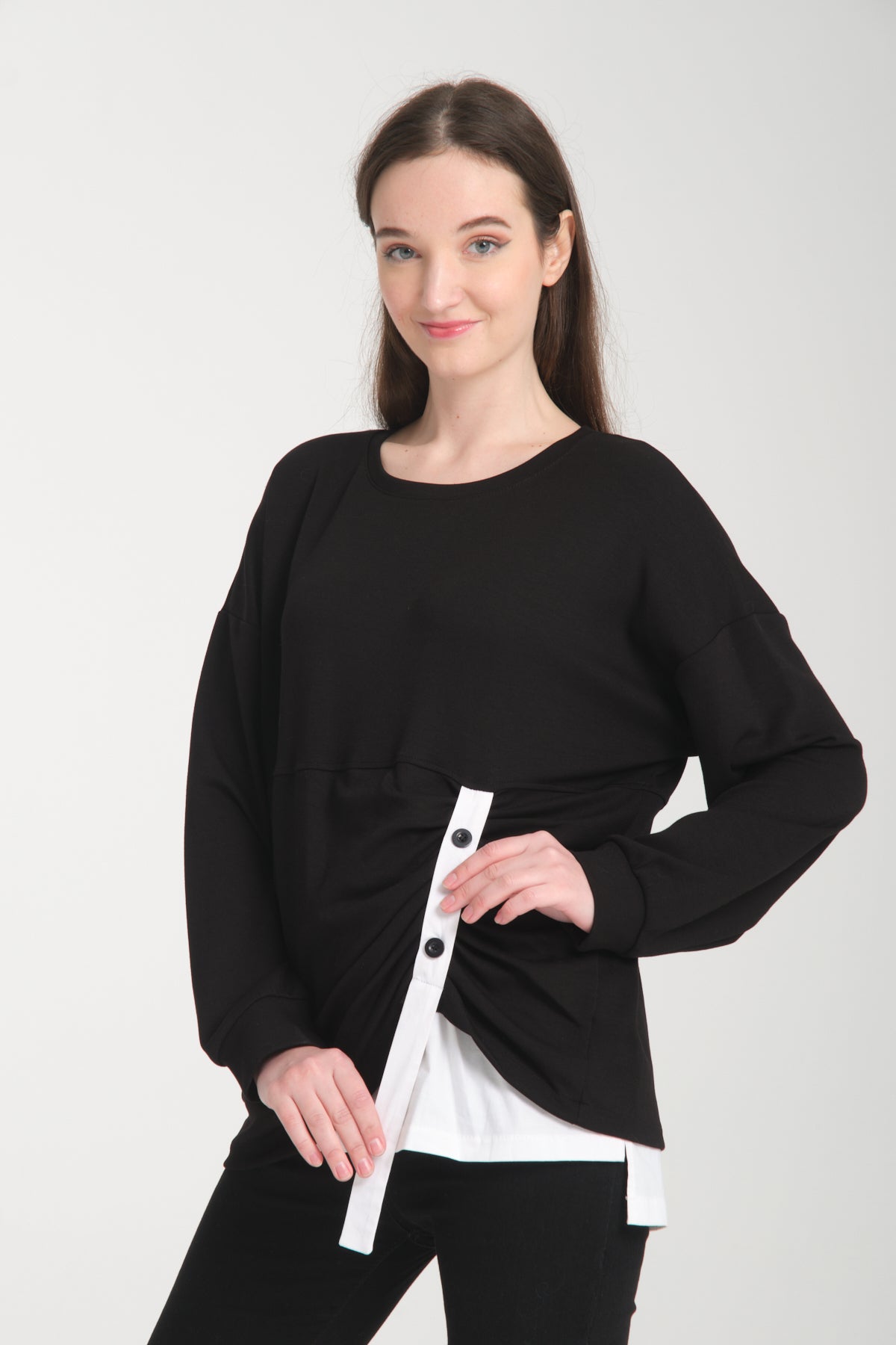 Kadın Önü Düğmeli Bluz 6219