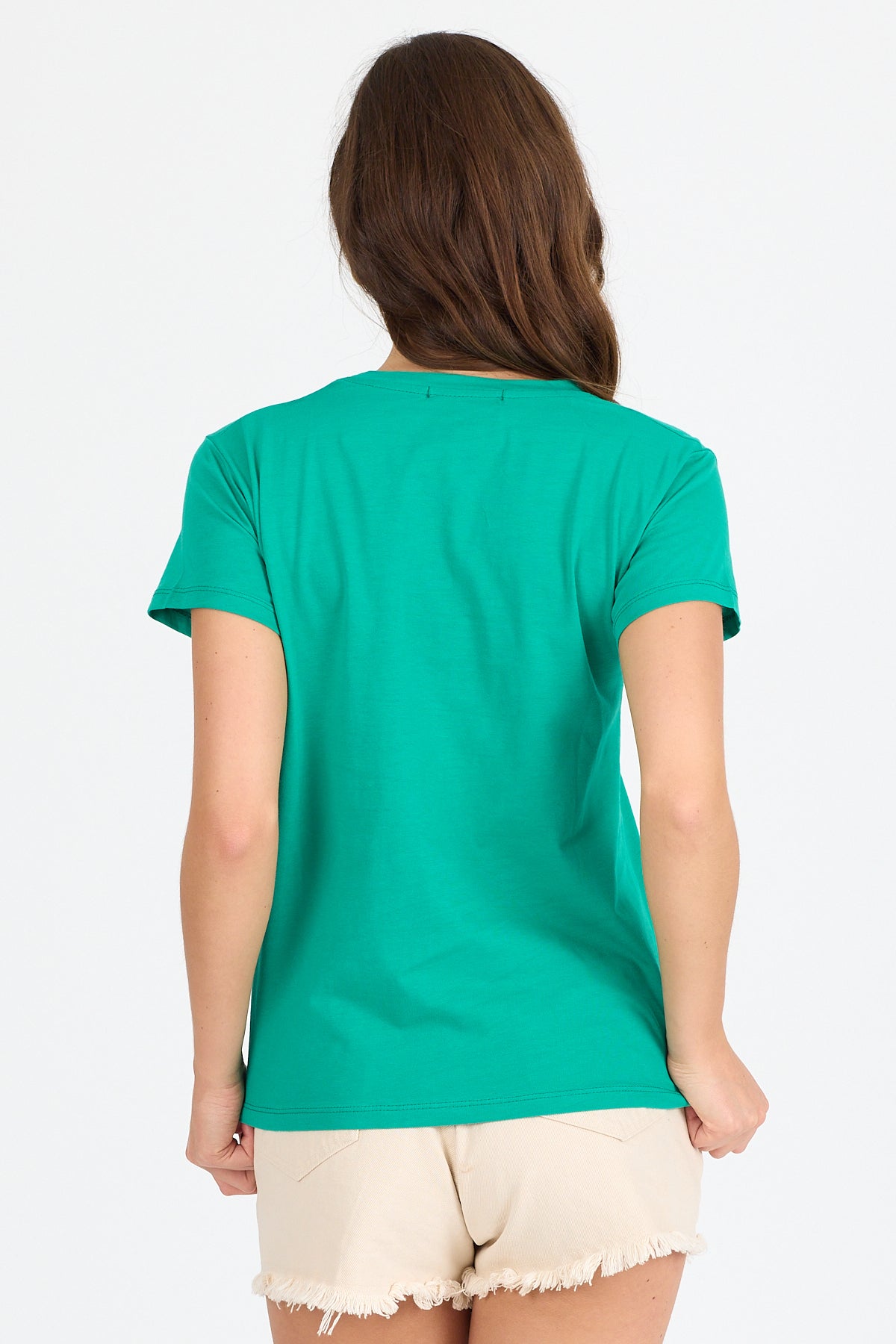 Kadın V Yaka T-shirt 3005