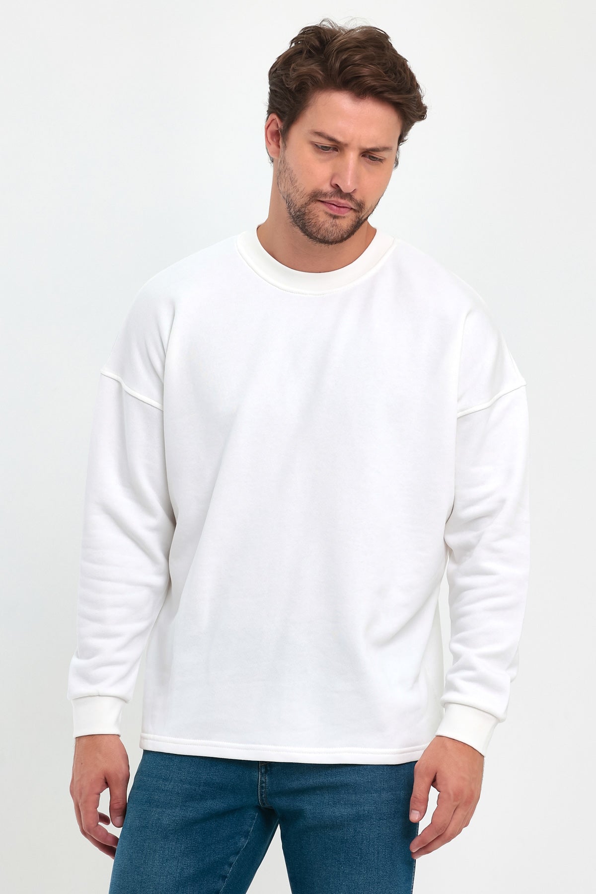 Rodi 3 Thread Unraised Crew Neck Sweatshirt RD24KE055407
