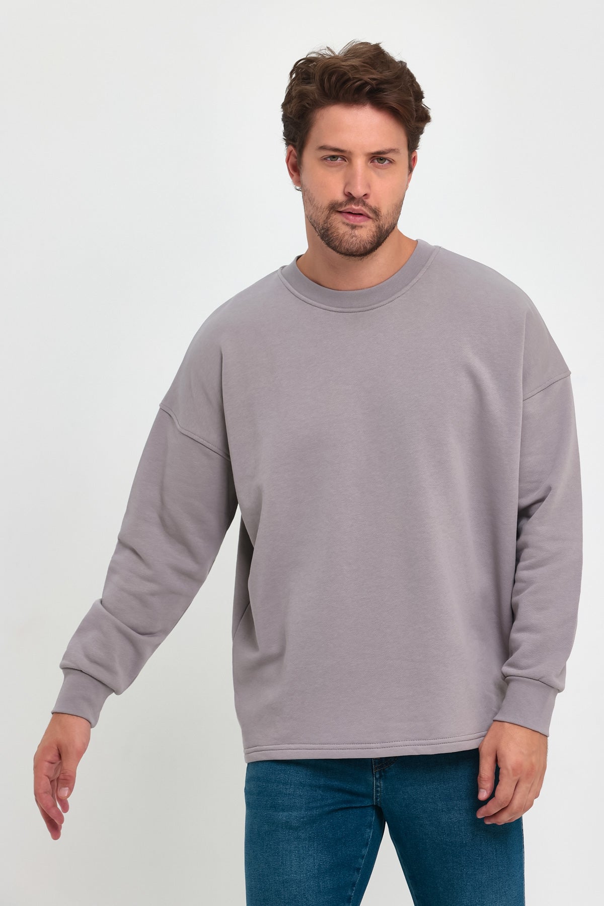 Rodi 3 Thread Unraised Crew Neck Sweatshirt RD24KE055407