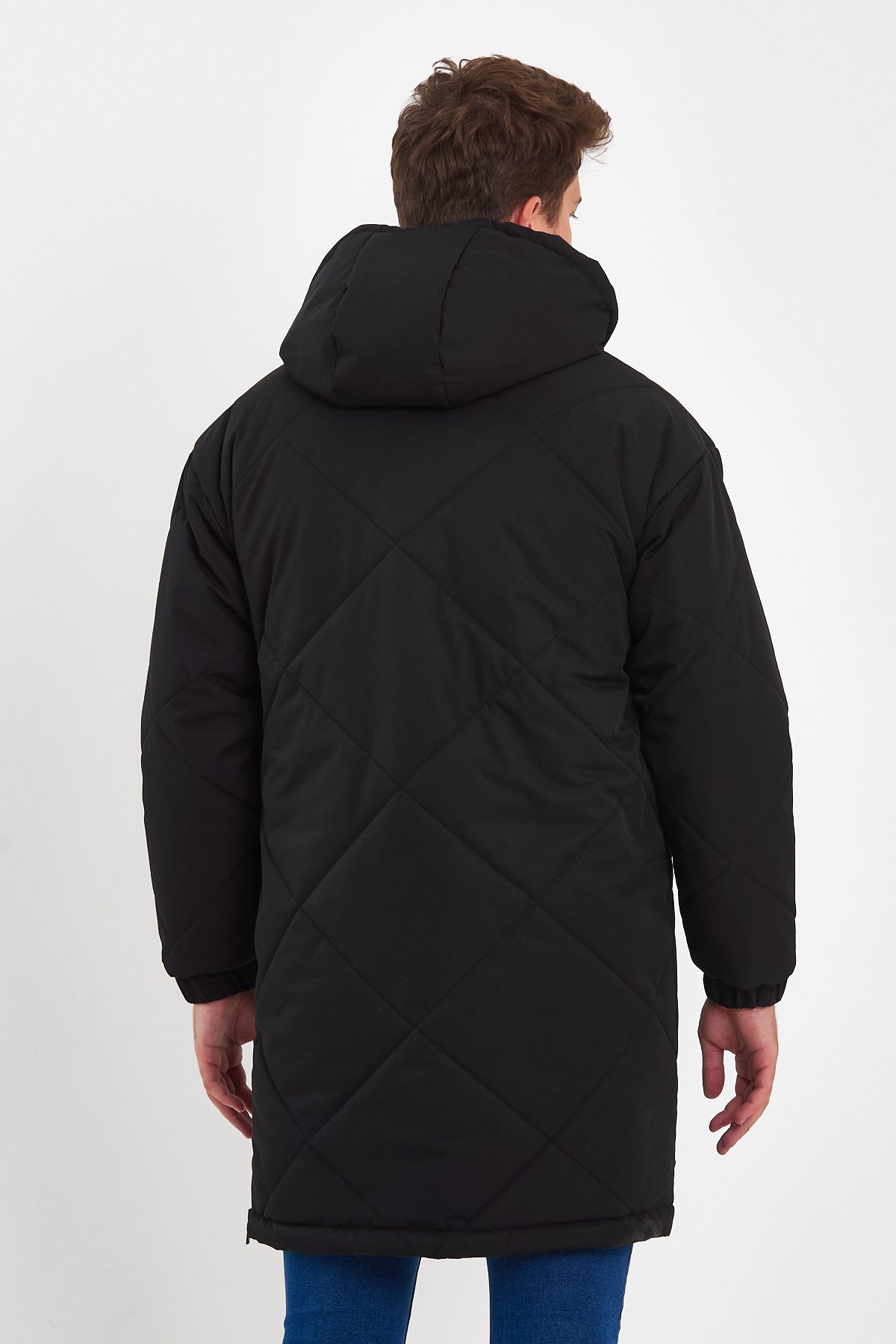 Rodi Erkek Fermuarlı Kapşonlu Uzun Mont RD24KE000Y58