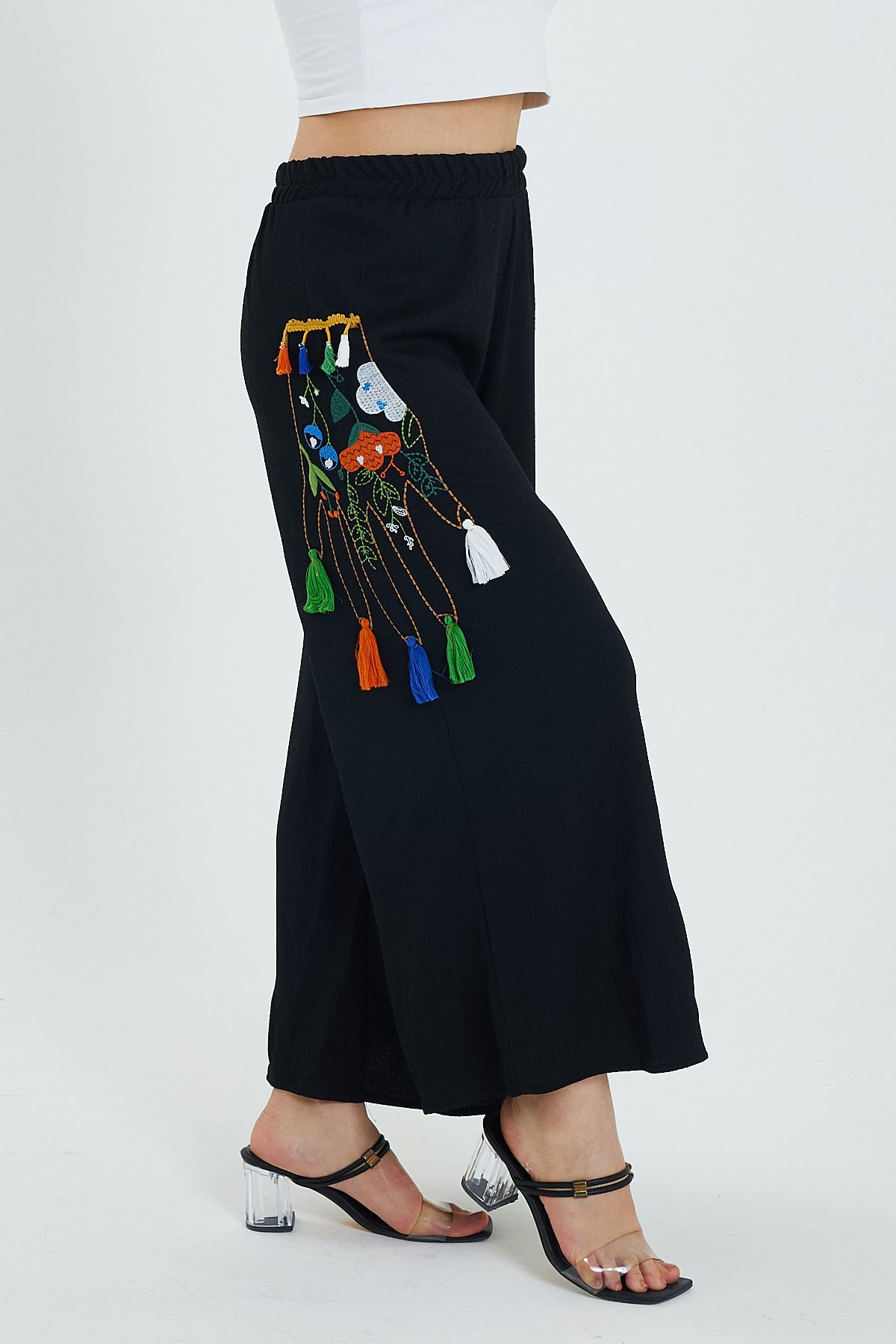 Rodi Kadın Yanı Nakışlı Örme Pantolon RD24YB110913