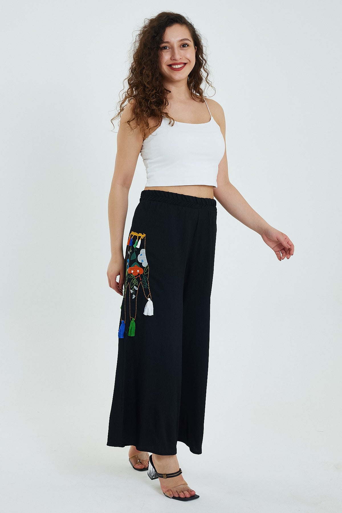 Rodi Kadın Yanı Nakışlı Örme Pantolon RD24YB110913