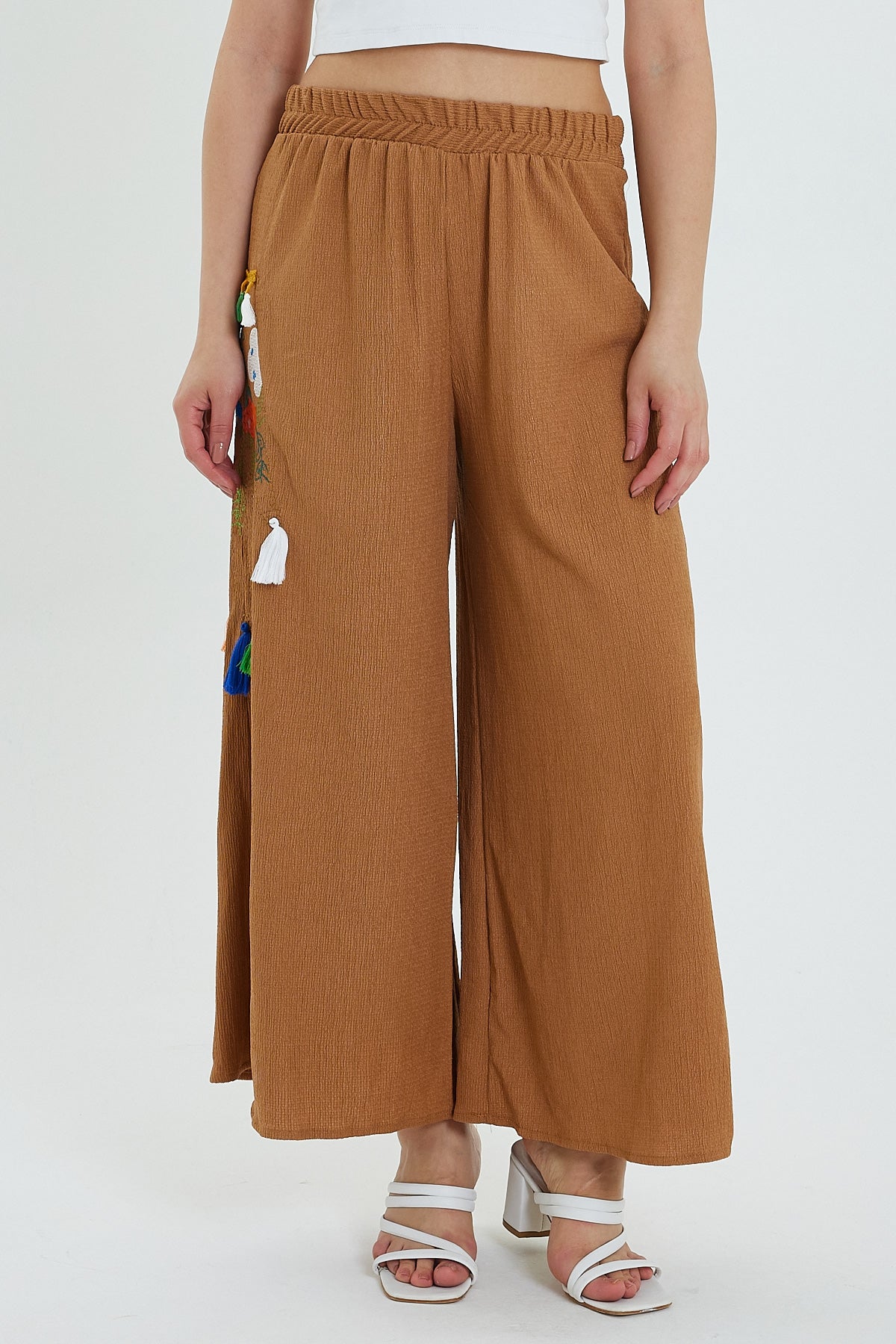 Rodi Kadın Yanı Nakışlı Örme Pantolon RD24YB110913