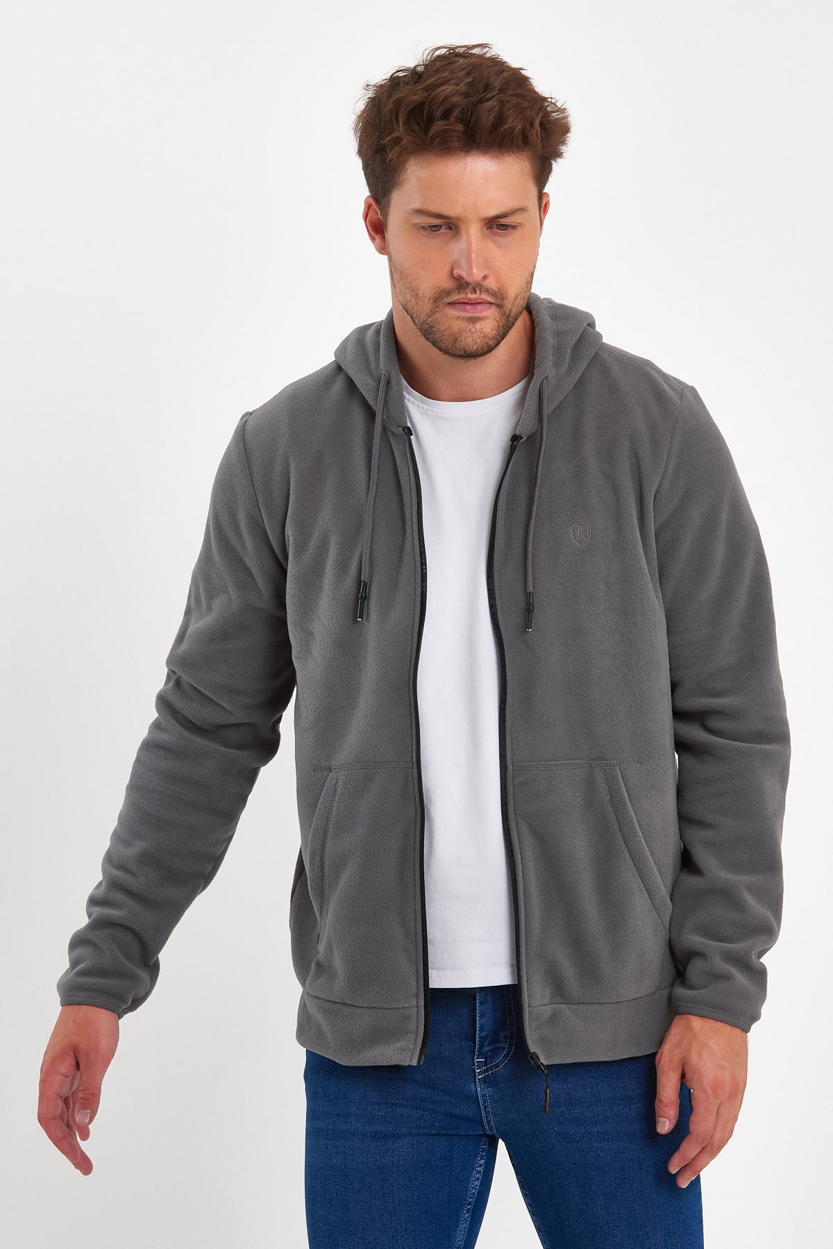 Rodi Micro Fleece Stand-Up Collar Zipper Cardigan RD24KE056031