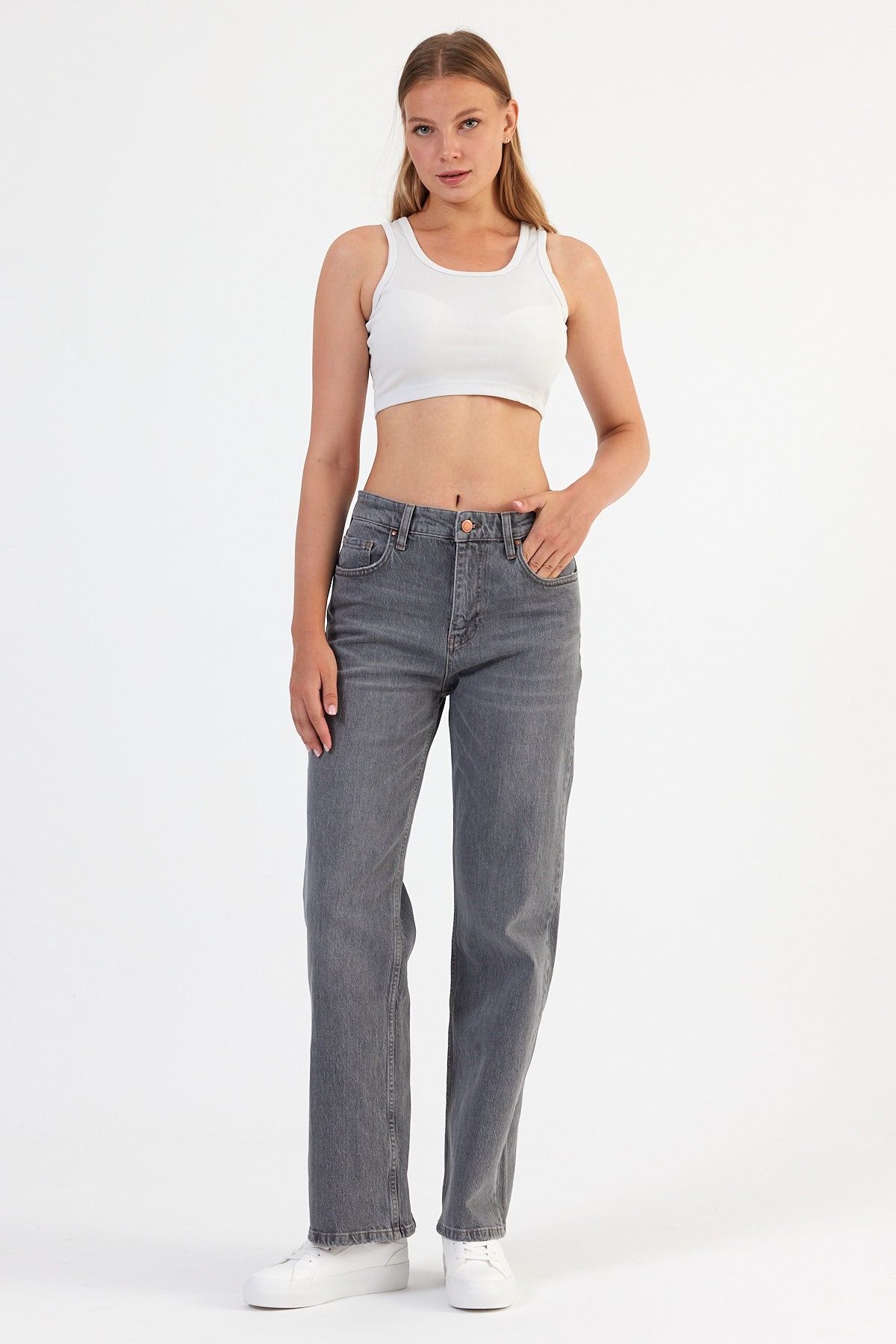 Alexandra 011 Wide Leg Fit Denim Trousers