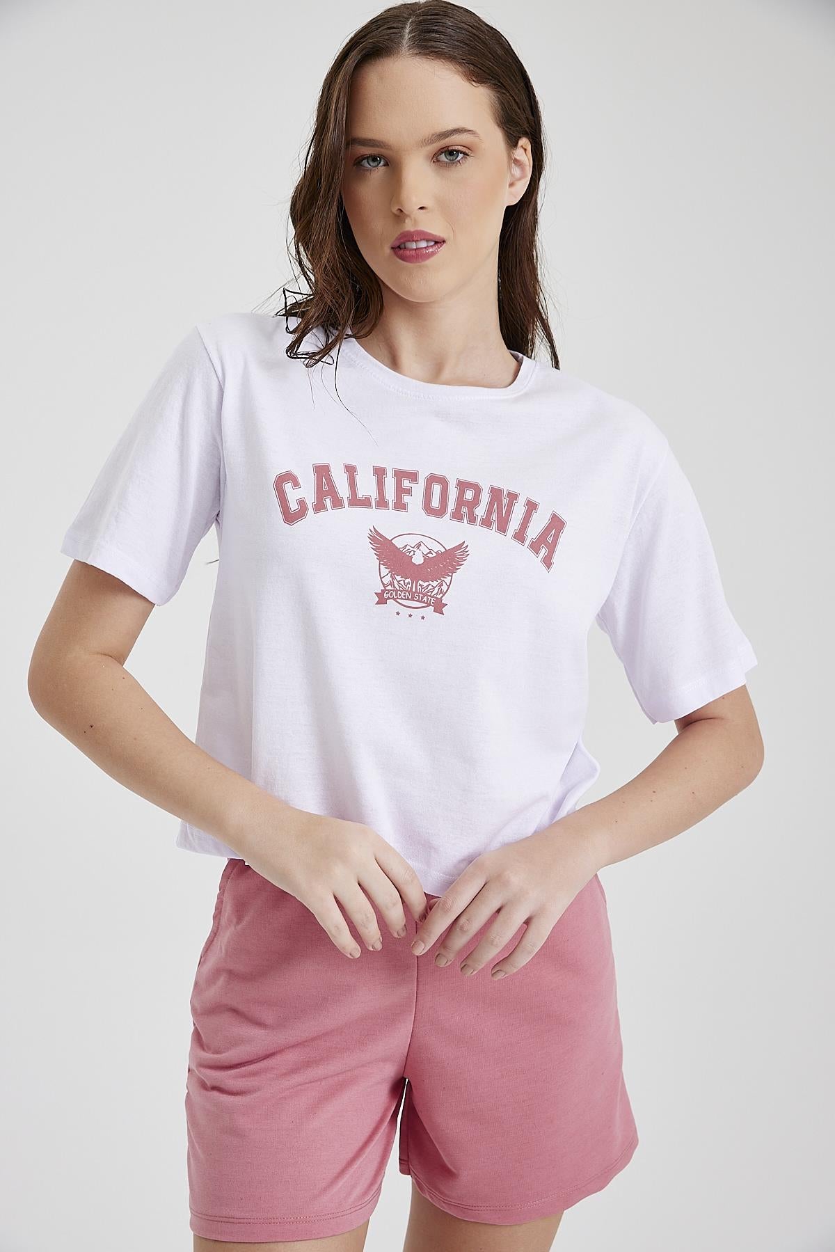 Women's California Written Shorts Set 1987