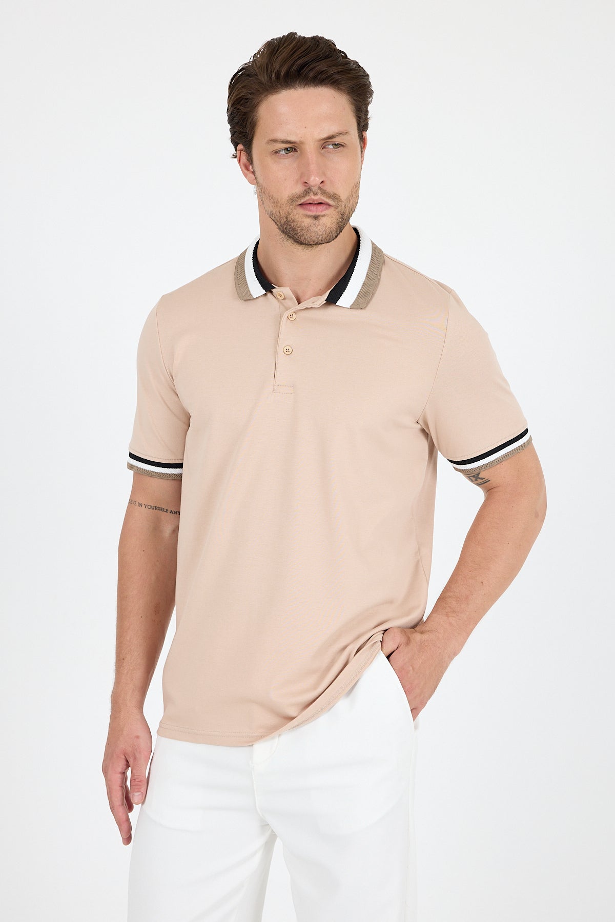 Erkek Polo Yaka TShirt  Rahat Kesim Yazlık Spor Tişört 5030