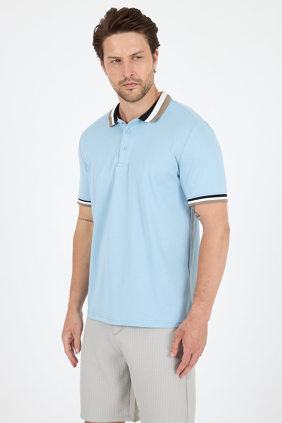 Erkek Polo Yaka TShirt  Rahat Kesim Yazlık Spor Tişört 5030