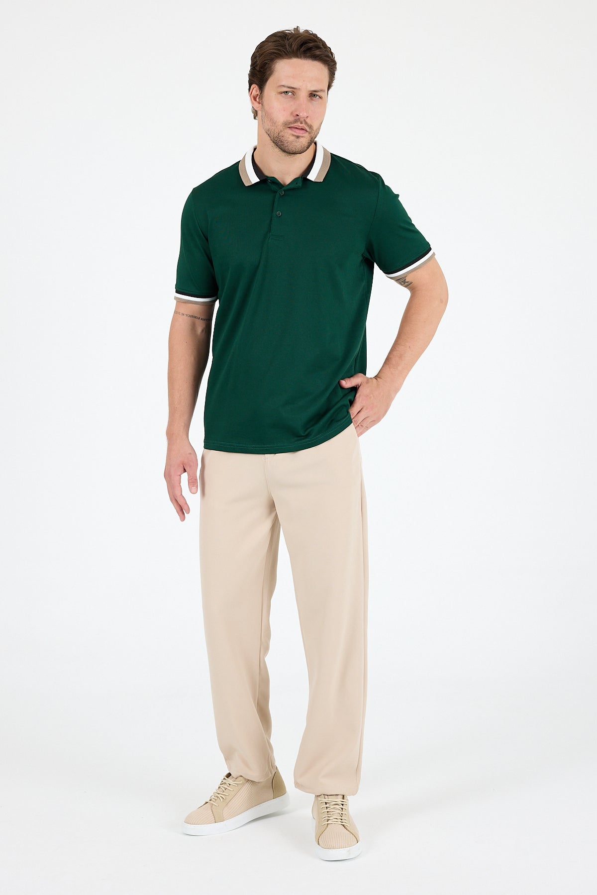 Erkek Polo Yaka TShirt  Rahat Kesim Yazlık Spor Tişört 5030