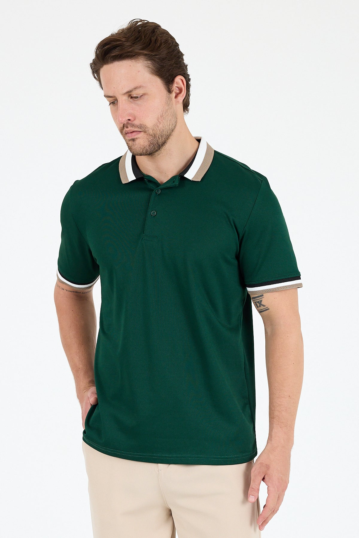 Erkek Polo Yaka TShirt  Rahat Kesim Yazlık Spor Tişört 5030