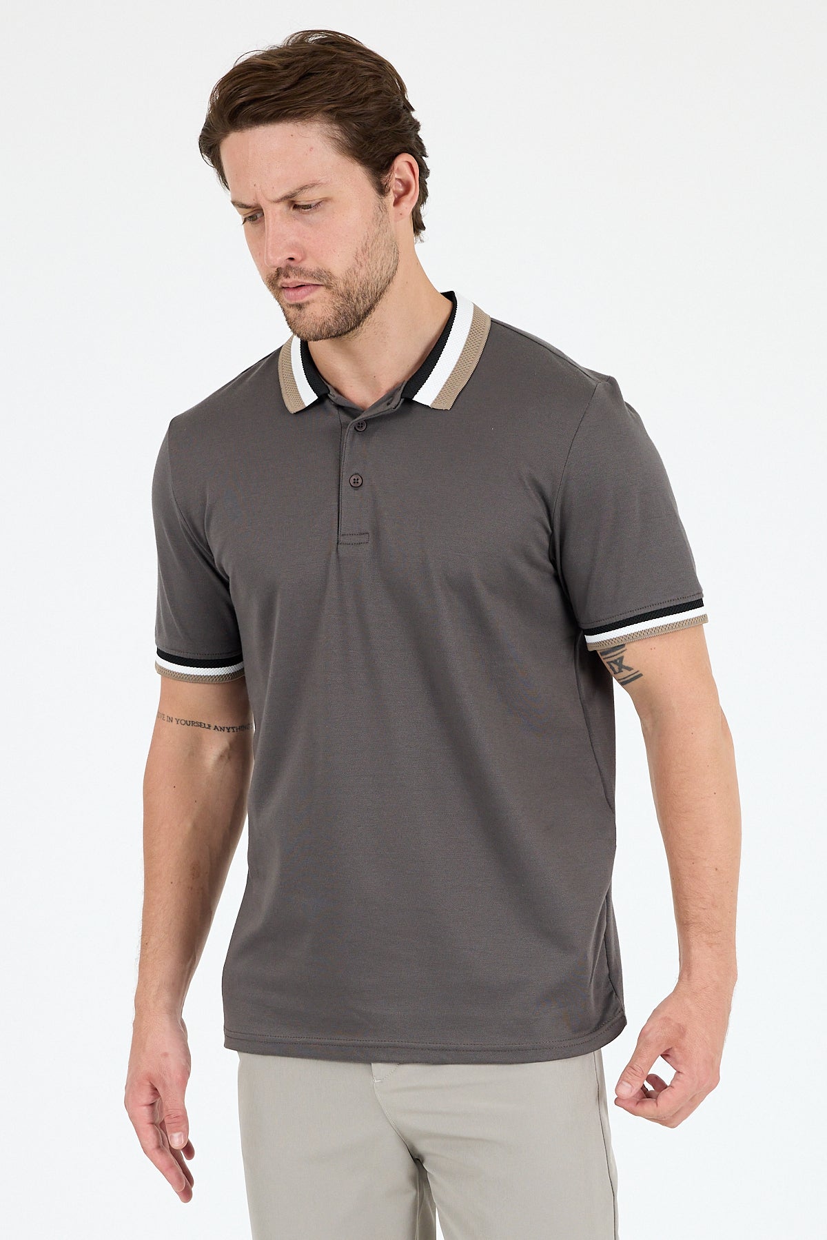 Erkek Polo Yaka TShirt  Rahat Kesim Yazlık Spor Tişört 5030