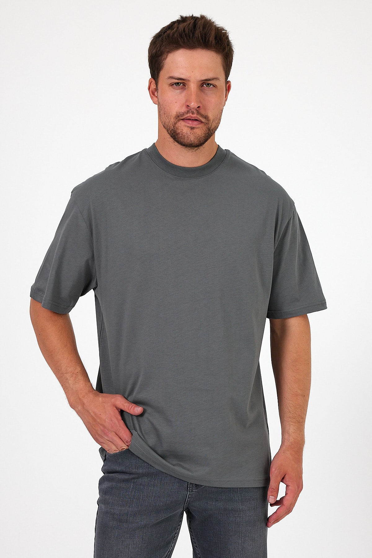 Men's Crew Neck Lion Printed T-shirt 7025