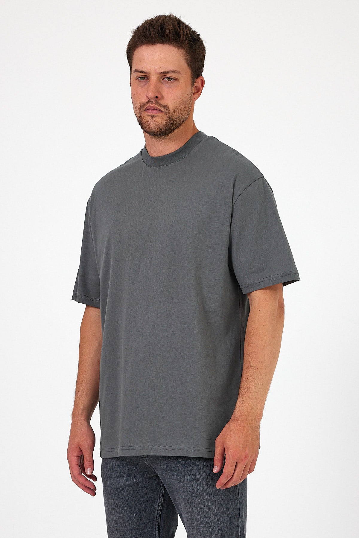 Men's Crew Neck Lion Printed T-shirt 7025