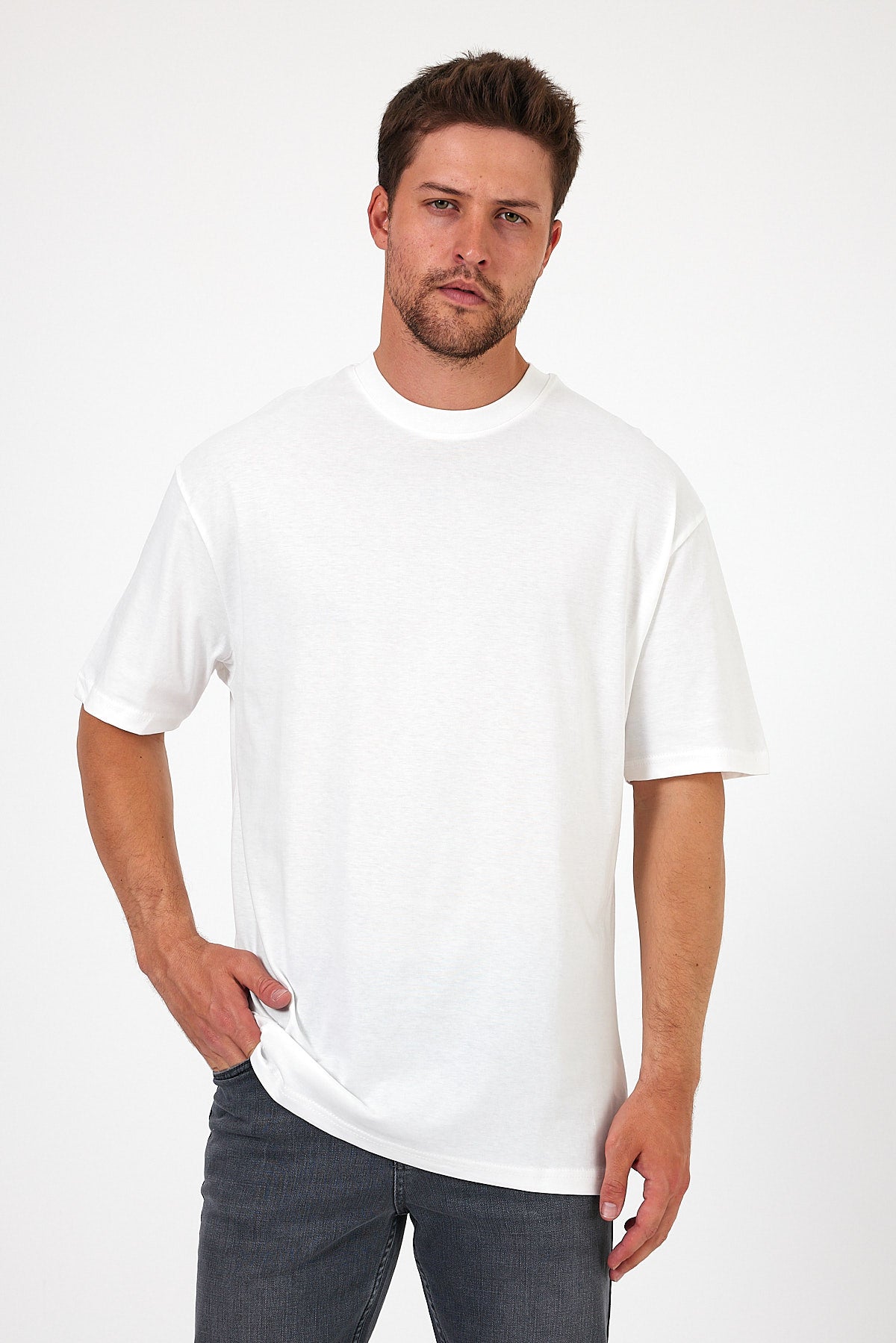 Men's Crew Neck Lion Printed T-shirt 7025