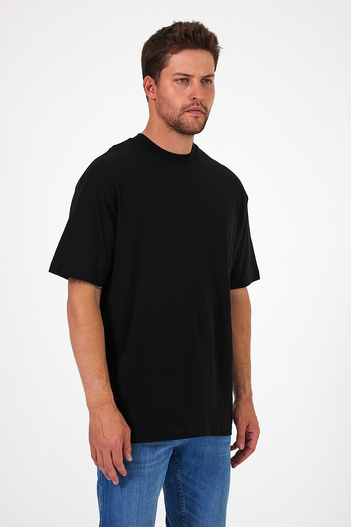 Men's Crew Neck Lion Printed T-shirt 7025