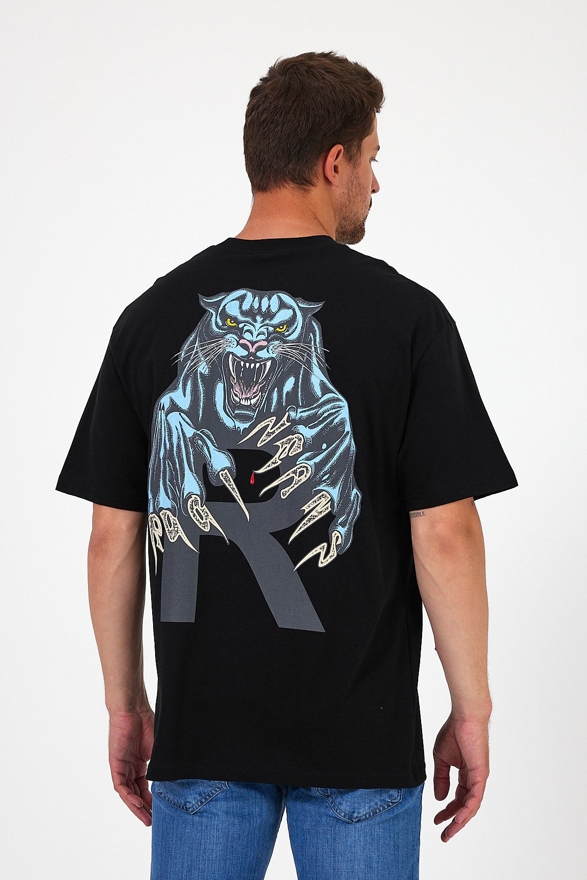 Men's Crew Neck Lion Printed T-shirt 7025