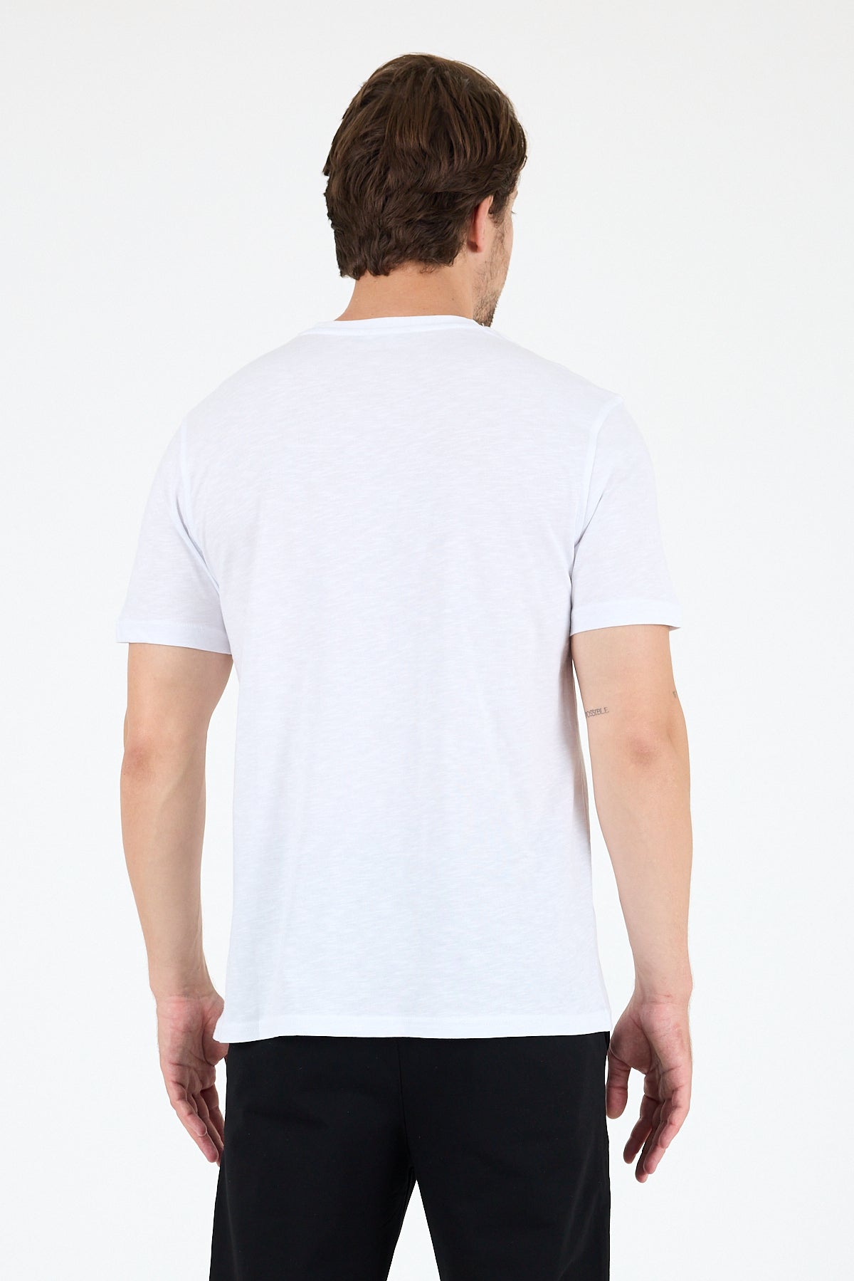 Regular Fit Pamuk Bisiklet Yaka Baskılı Penye Erkek Tişört 0011