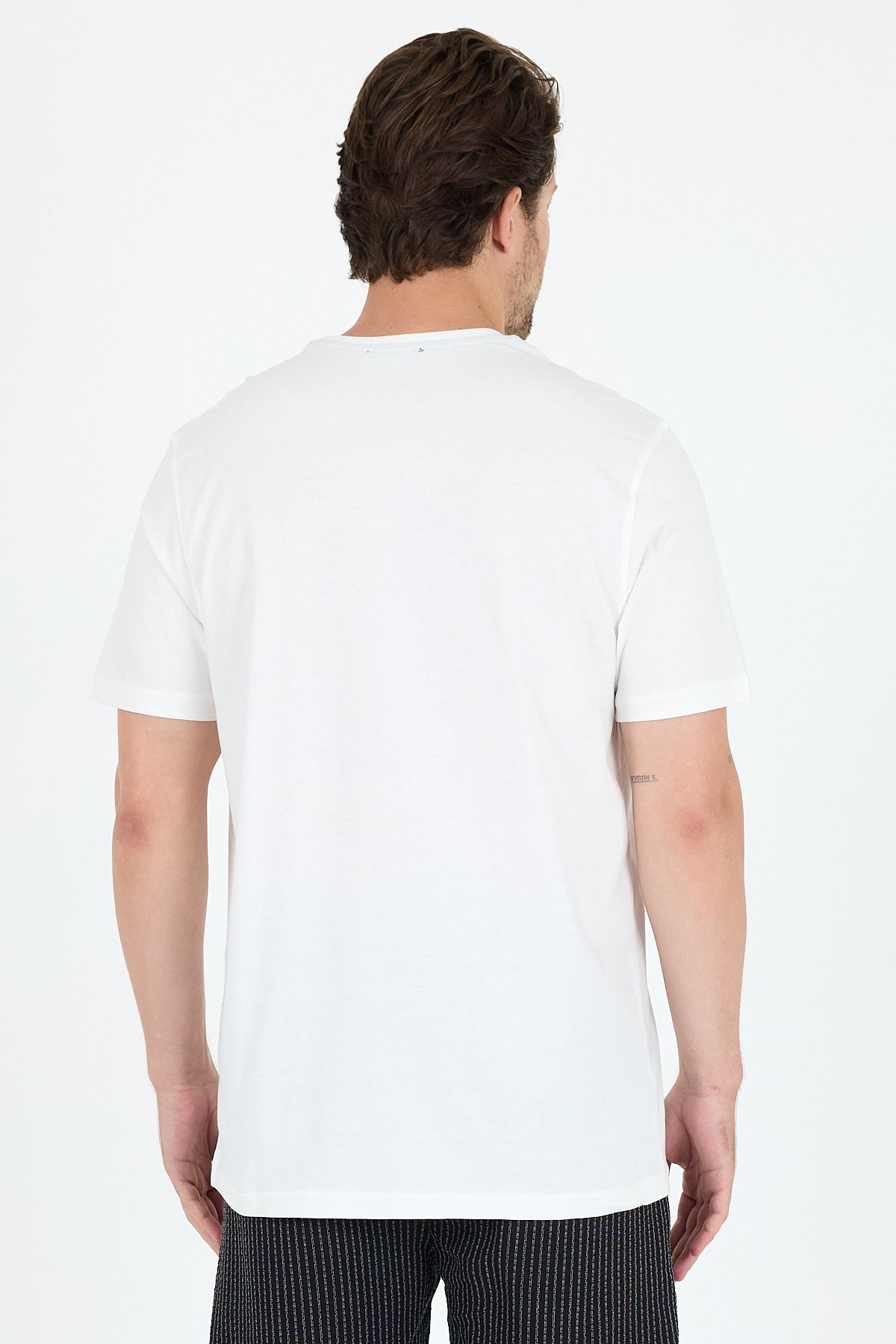 Regular Fit Pamuk Bisiklet Yaka Penye Erkek Tişört 0102