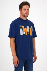 Erkek Bisiklet Yaka Baskılı T-shirt 7028