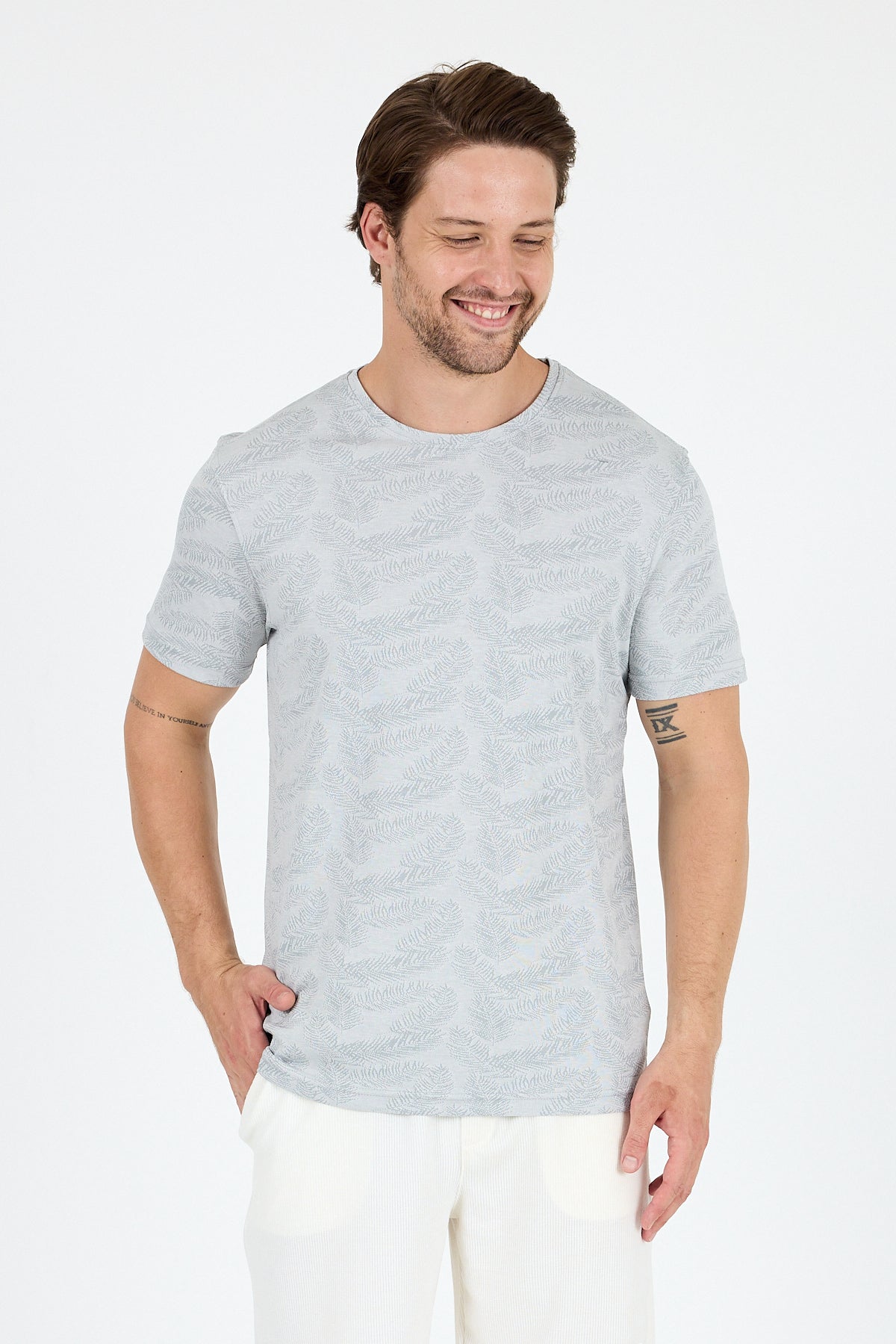Regular Fit Pamuk Bisiklet Yaka Penye Erkek Tişört 0115