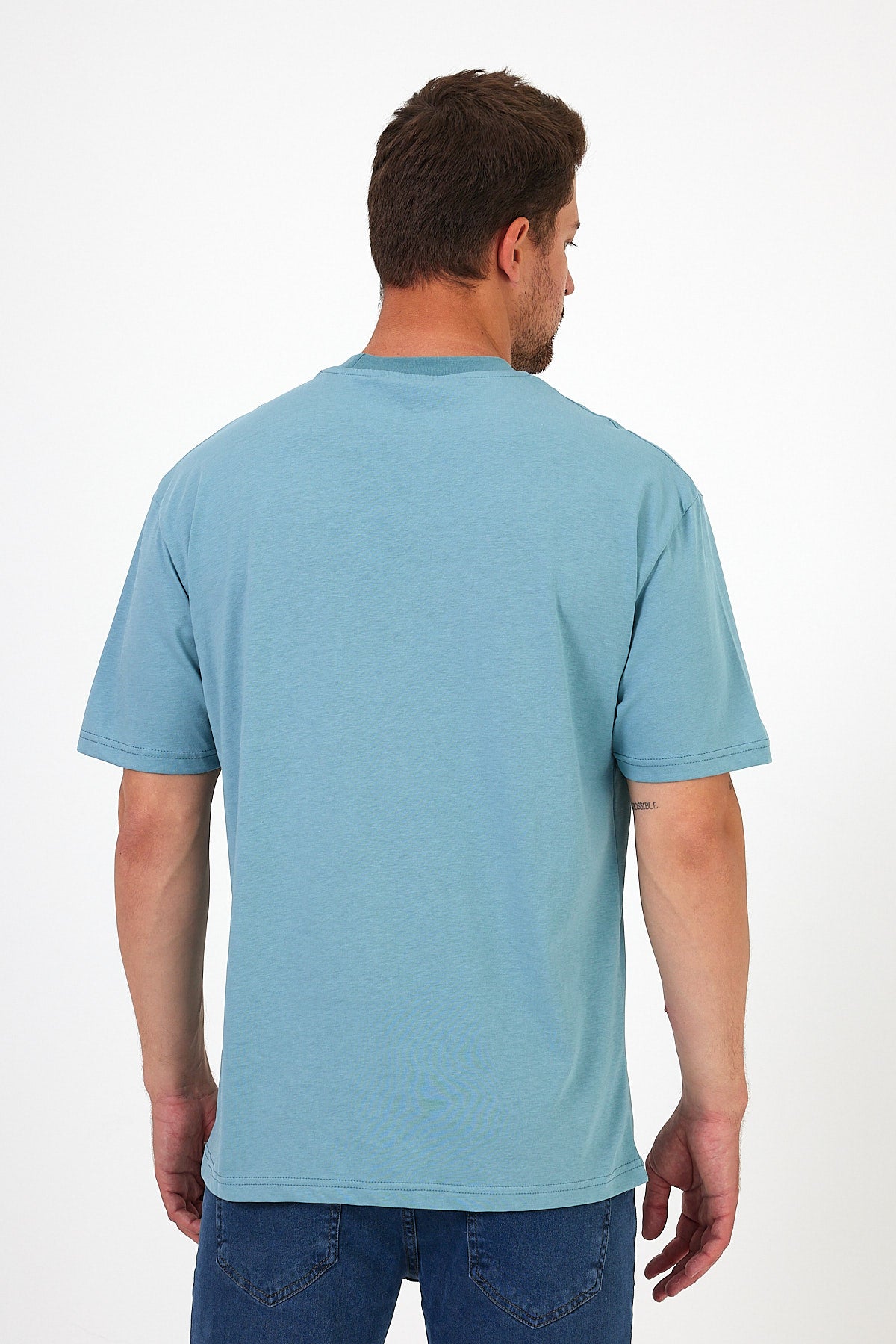 Men's Crew Neck Hawaiian Printed T-shirt 7021