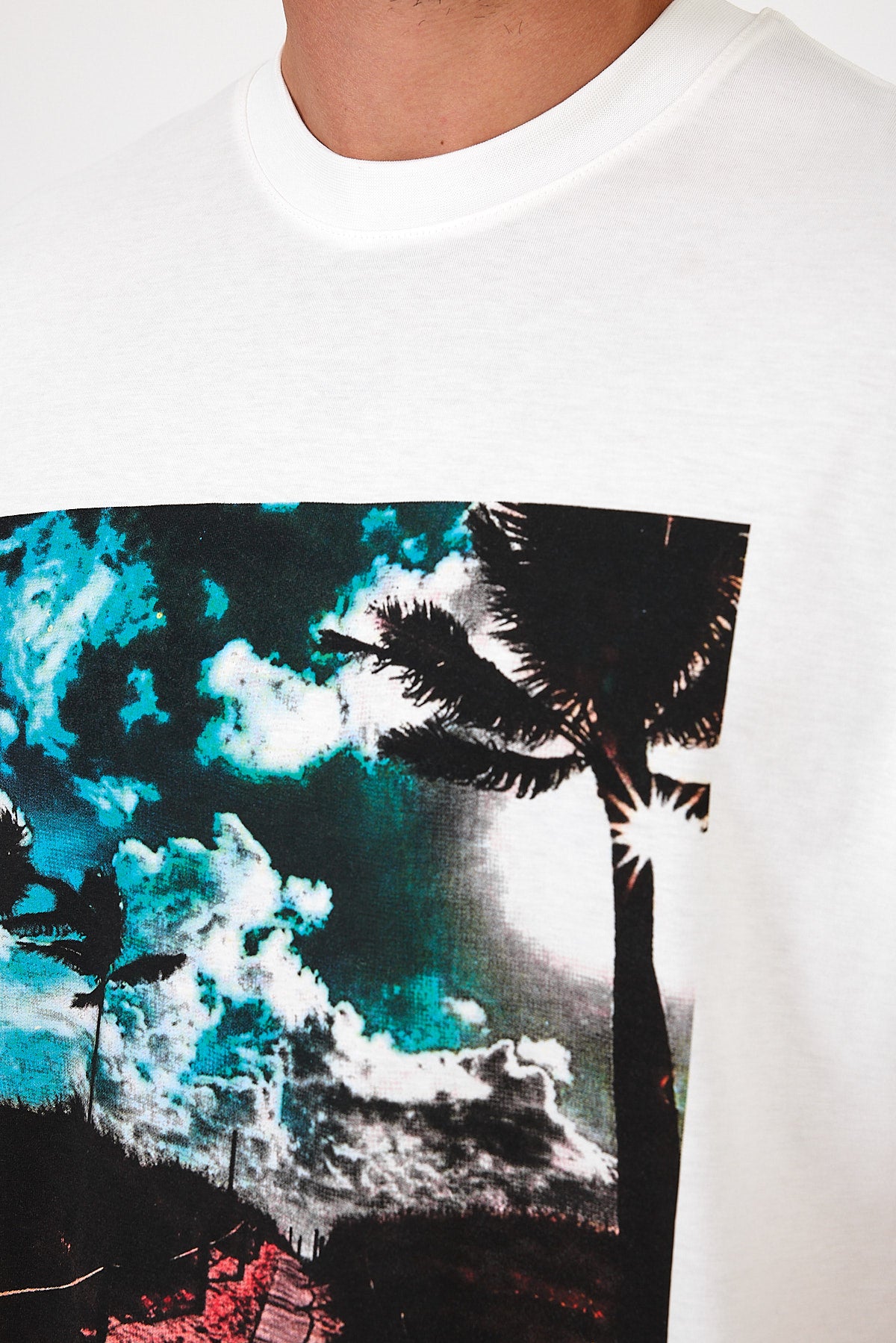 Men's Crew Neck Hawaiian Printed T-shirt 7021