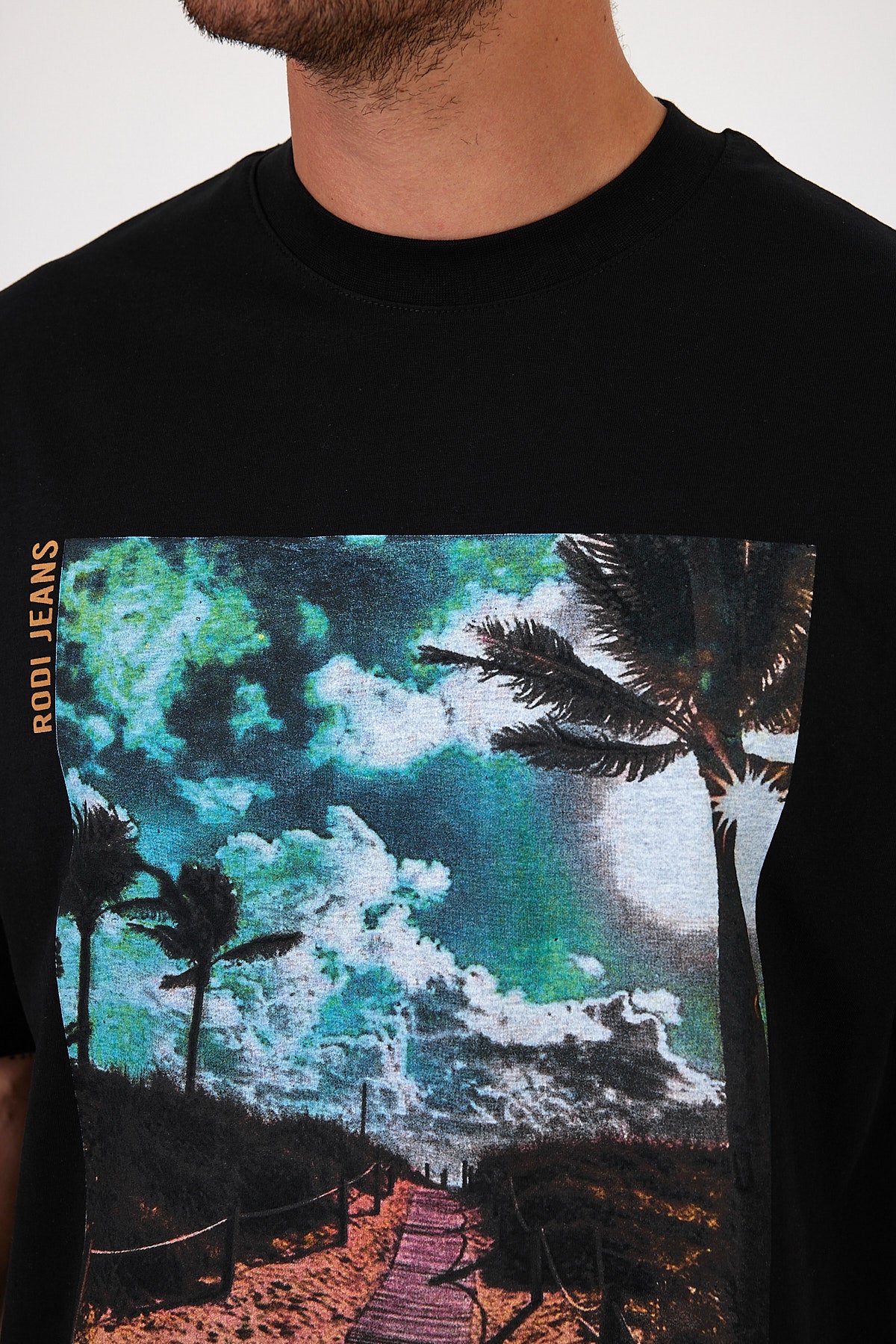 Men's Crew Neck Hawaiian Printed T-shirt 7021