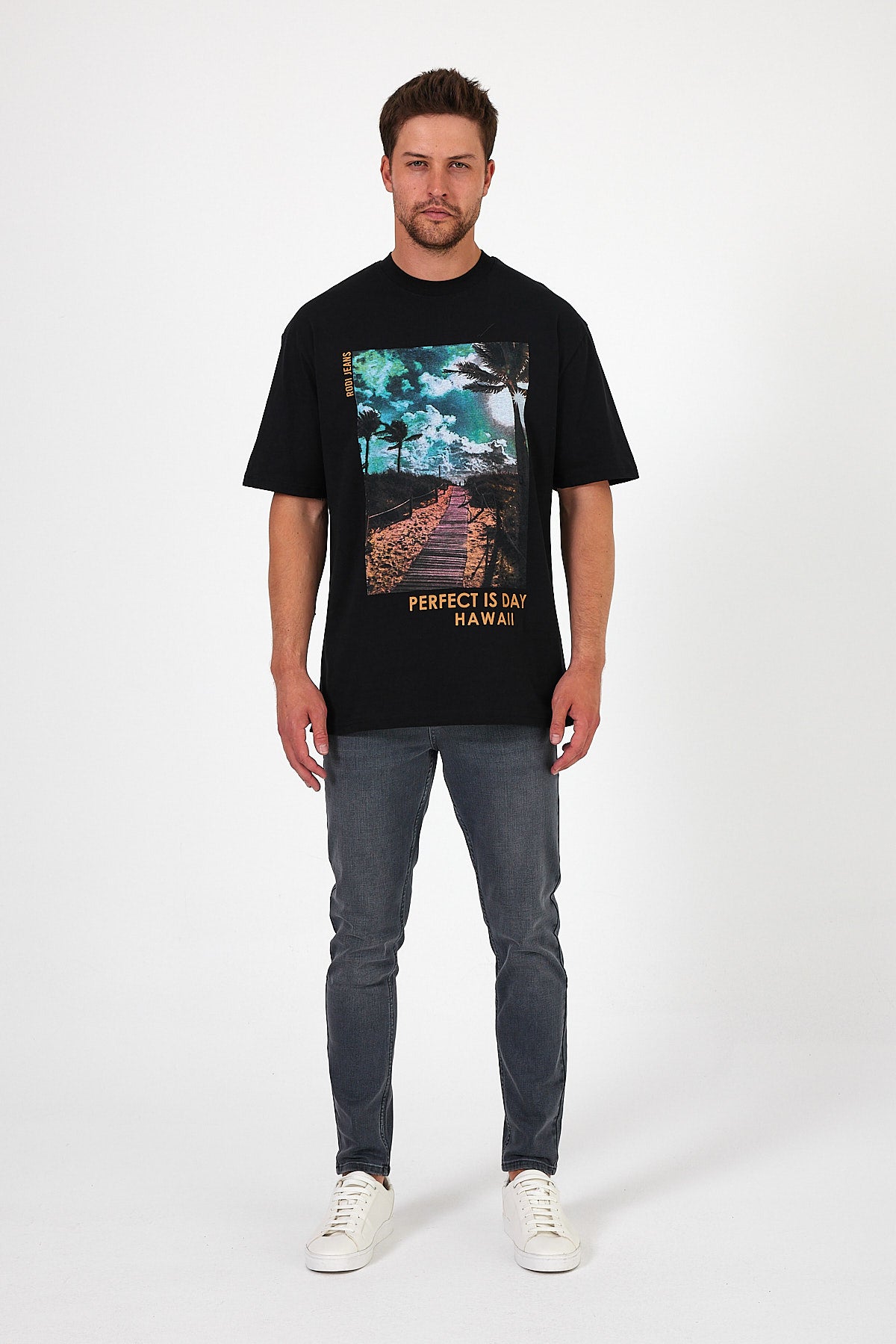 Men's Crew Neck Hawaiian Printed T-shirt 7021