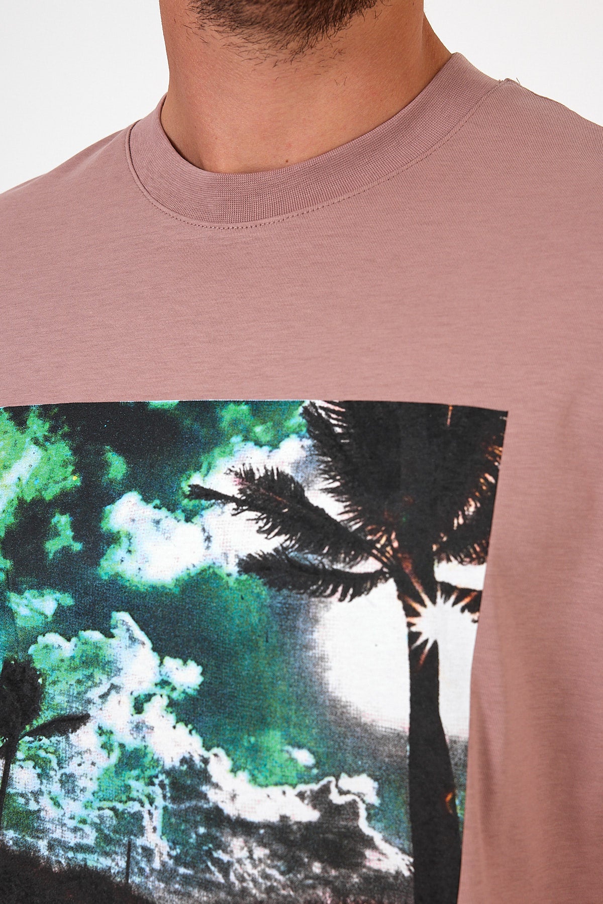 Men's Crew Neck Hawaiian Printed T-shirt 7021