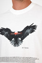 Men's Crew Neck Eagle Printed T-shirt 7026