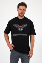 Men's Crew Neck Eagle Printed T-shirt 7026