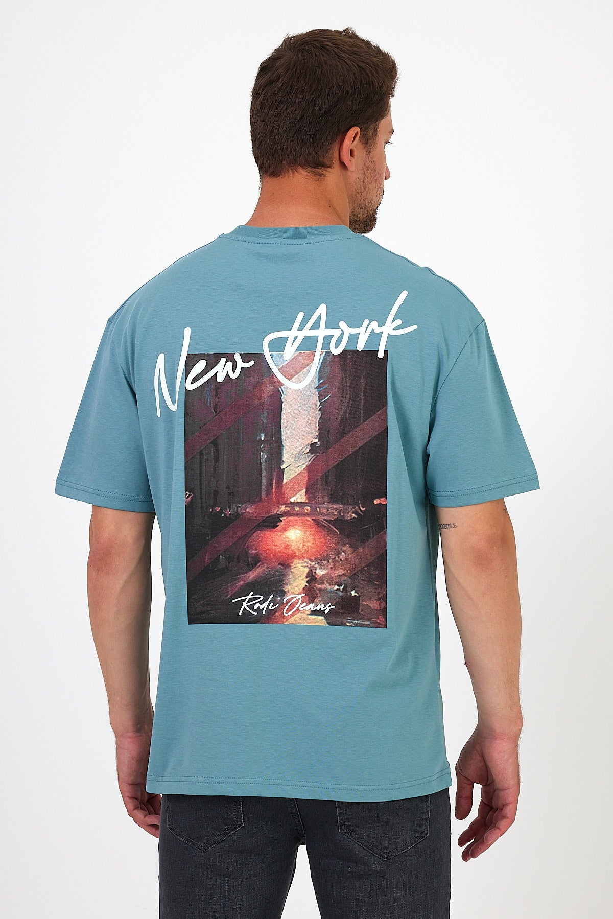 Men's Crew Neck Los Angeles Printed T-shirt 7029