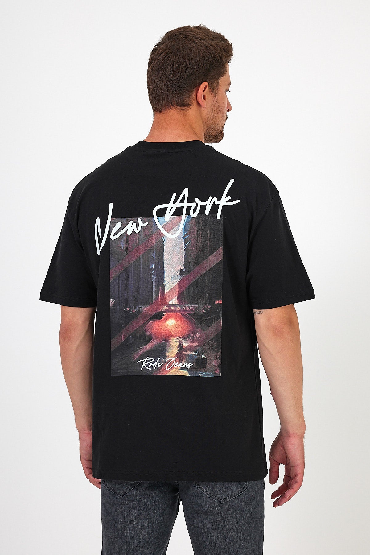 Men's Crew Neck Los Angeles Printed T-shirt 7029